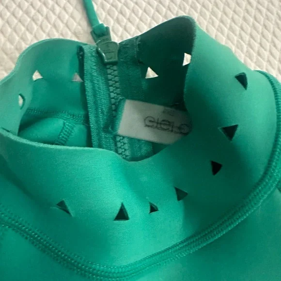 GIGI C Vibrant Green Cutout Swim Bodysuit - Picture 9 of 12